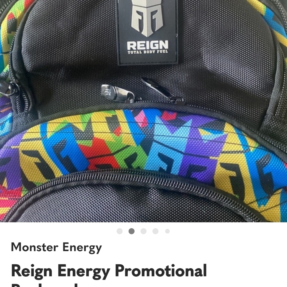 Reign Black Backpack with Vibrant Accents - Picture 3 of 9